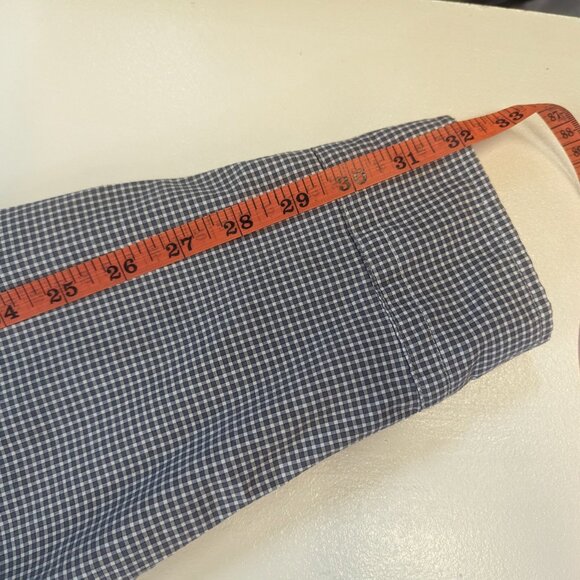 Gap Size Large Poplin Dark Gray/White Checked Button Down Long Sleeves - Picture 8 of 14